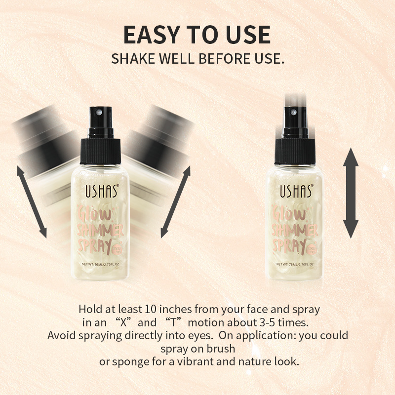 USHAS cross-border in-stock bestseller Liquid Highlighter Brightening Foundation, Concealer, long-lasting, waterproof and glitter powder pic 8