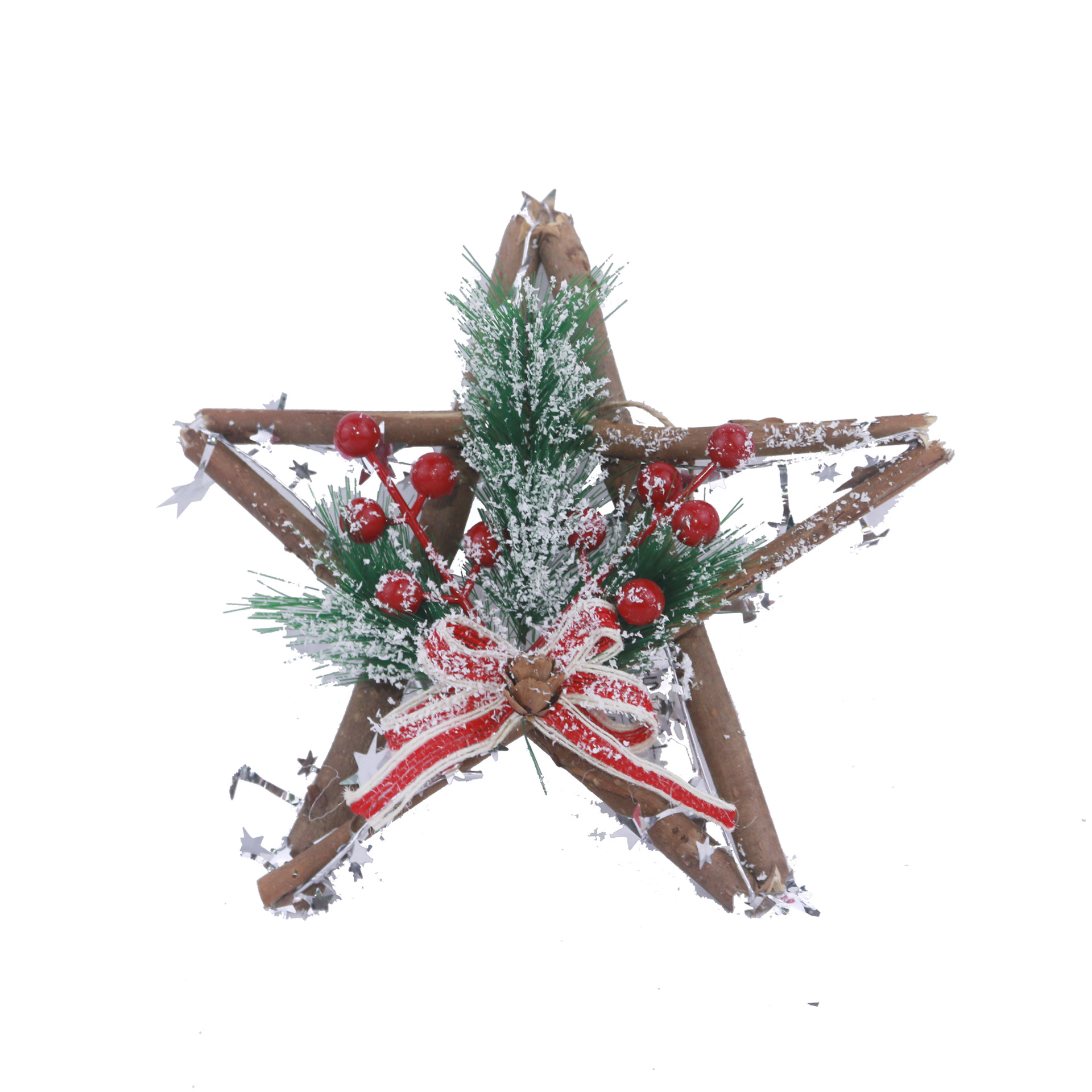 Christmas decoration wooden five-star 15/19/24CM Christmas decoration door hanging Christmas pendant Hotel and shopping mall decoration pic 13