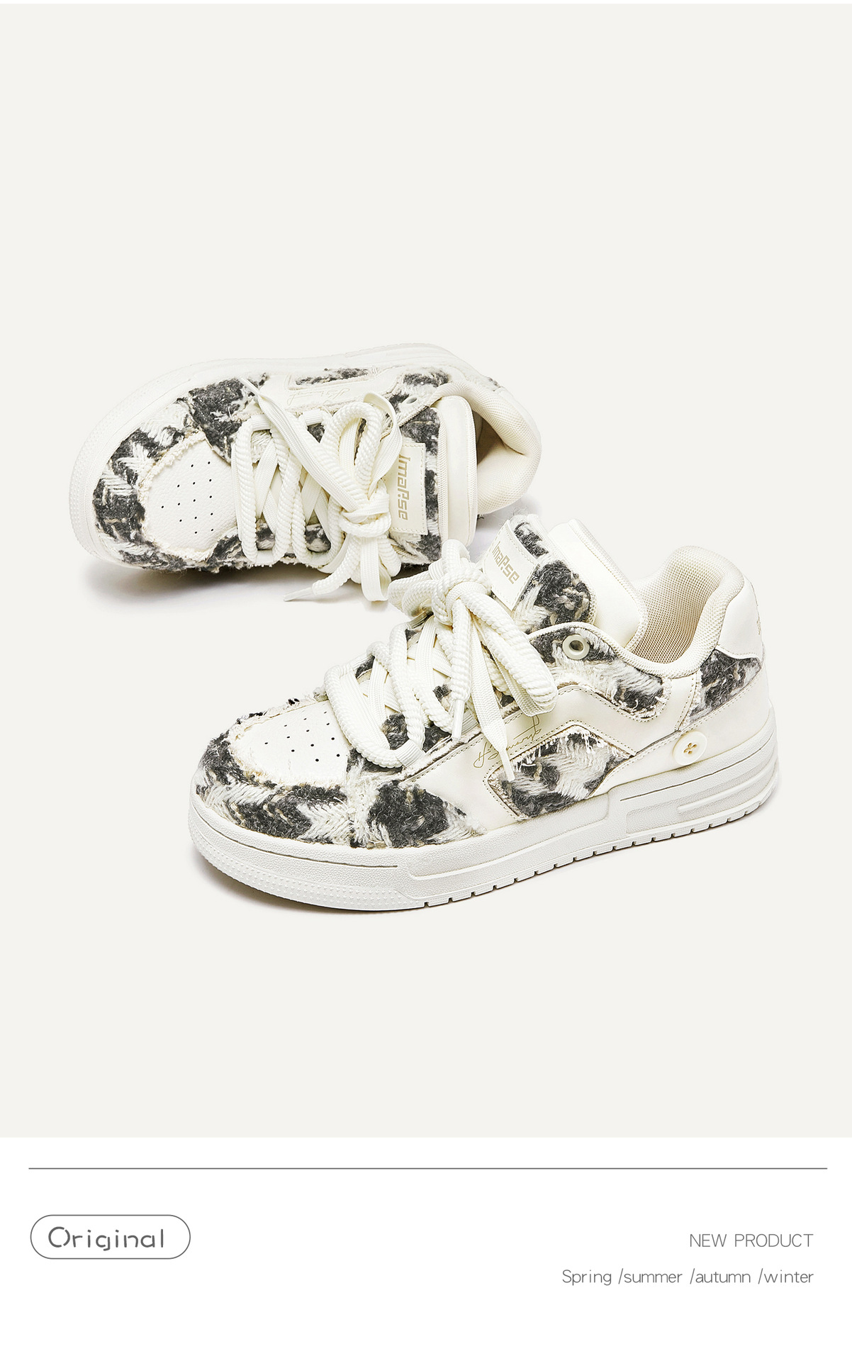 广州鞋破坏美学系列小香风面包鞋潮流低帮板鞋潮鞋男女同款女鞋子详情7