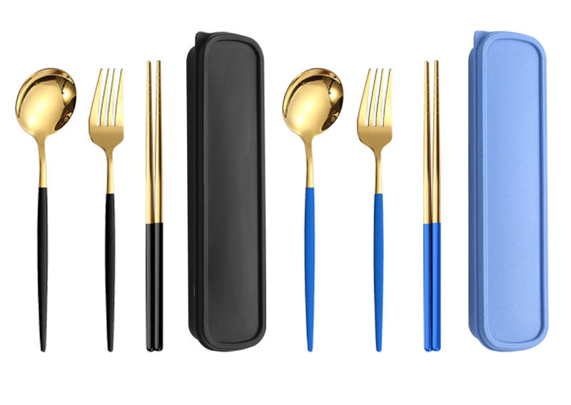 不锈钢便携餐具 勺子叉子筷子葡萄牙三件套 学生餐具礼品户外套装详情20