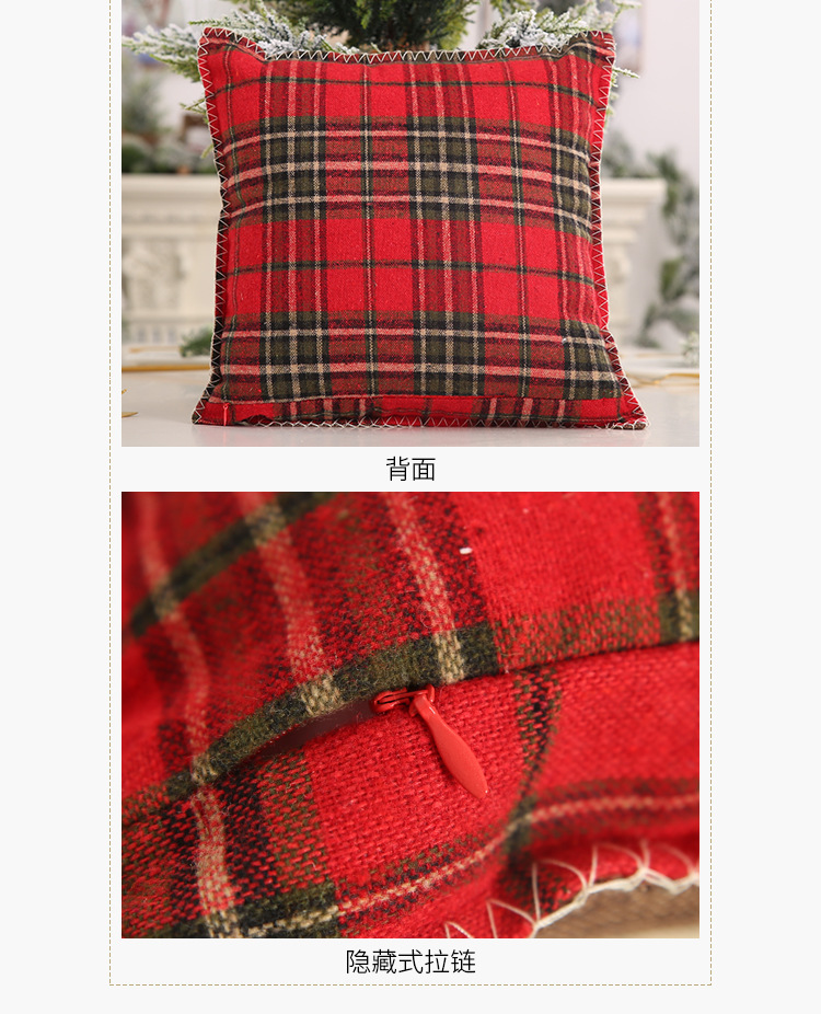 New Christmas decoration items: checkered fabric pillowcases, patchwork pillowcases, reindeer mini pillowcases pic 11