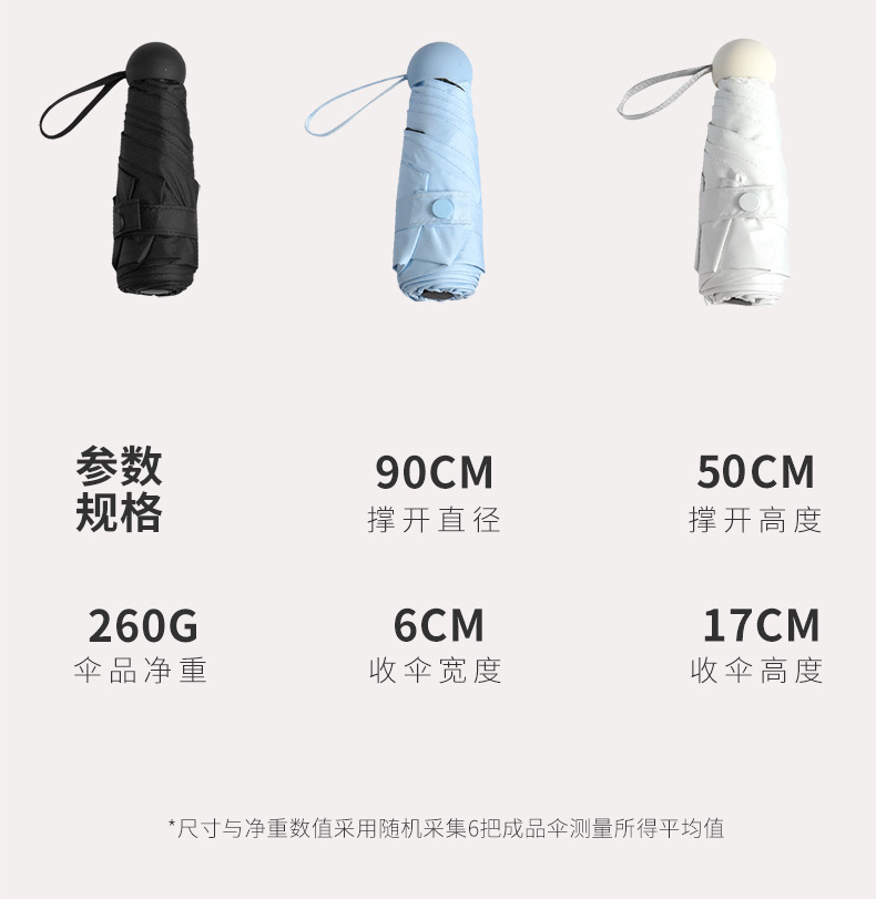 50% off capsule umbrella, sun protection umbrella, black rubber sun umbrella, gift advertisement umbrella, printed LOGO, 60% off umbrella pic 45