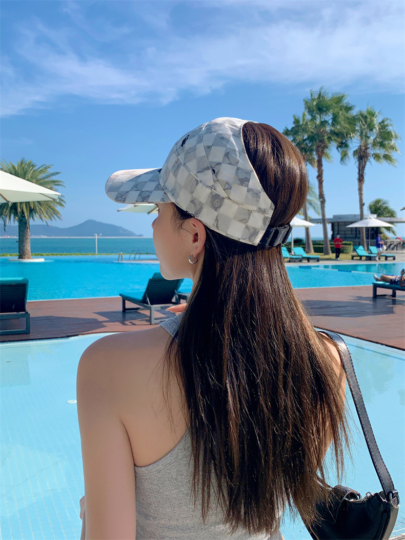 可扎高马尾棒球帽女士夏季网红运动太阳帽空顶遮阳防晒帽鸭舌帽潮详情6