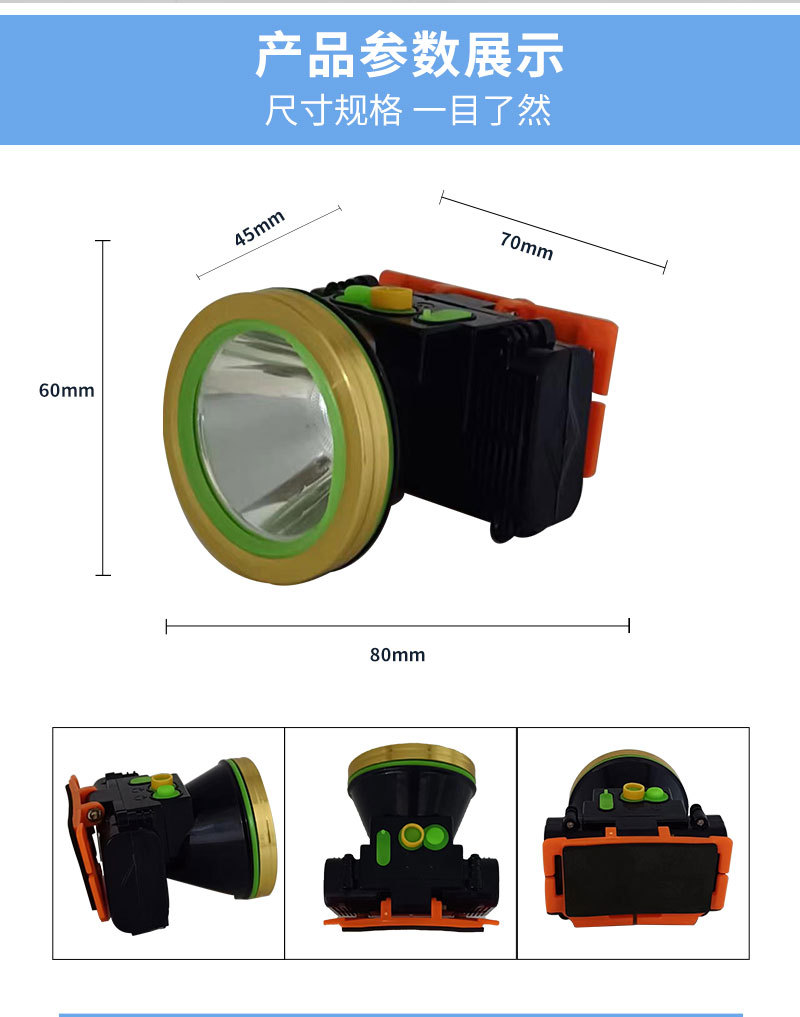 头灯led灯强光充电超长待机电筒头戴式大功率矿灯户外防水钓鱼灯 pic 8
