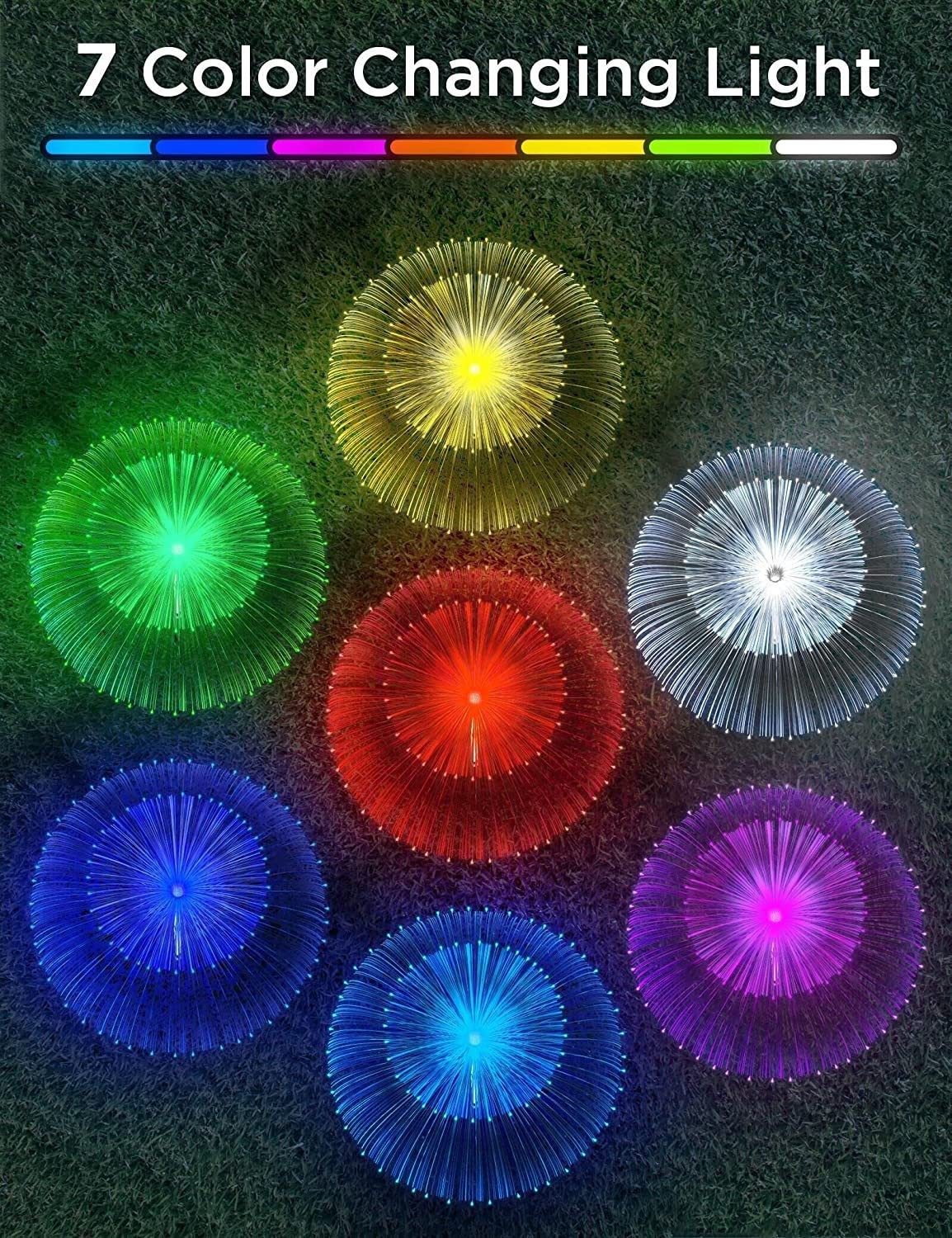 太阳能水母灯户外防水双层草坪灯装饰庭院景观灯led光纤芦苇灯详情4