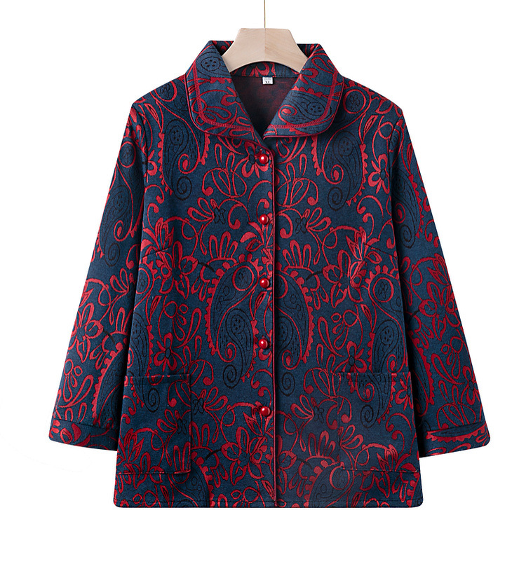 中老年女装妈妈装春装长袖外套60岁70奶奶春秋衣服老年人薄款衬衫详情11