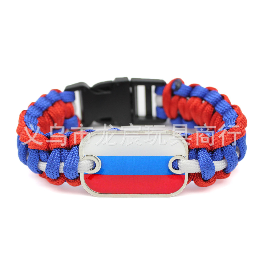供应圭亚那国旗手链世界各国国旗伞绳编织手链户外救生手镯详情12