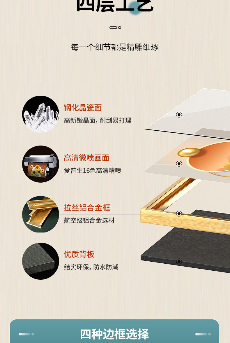 现代简约客厅装饰画餐厅墙画北欧抽象九鱼三联壁画沙发背景墙挂画详情3