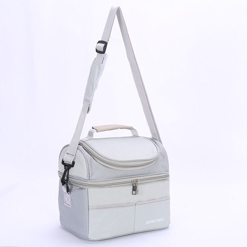 Customized double-layer insulated bags, insulated packs, simple and creative ice packs, waterproof bento packs, hand-held bags, aluminum mold bento meal packs pic 17