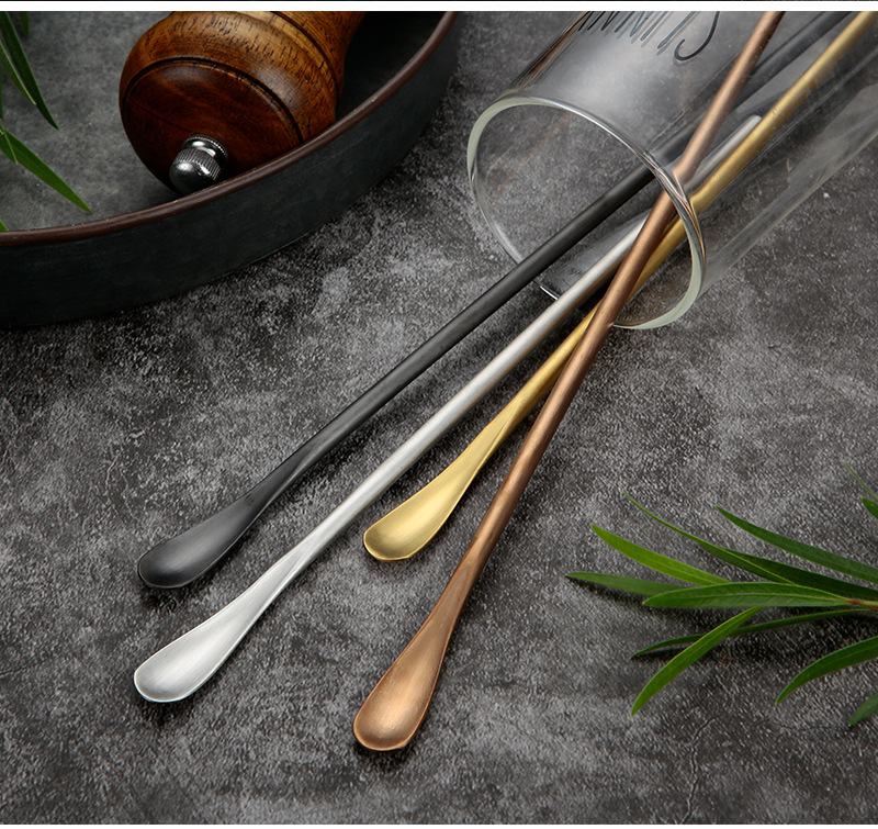 Japanese stainless steel stirring spoon 304, coffee small spoon, long handle, bee dessert ice spoon, stirring rod, cocktail bar pic 14