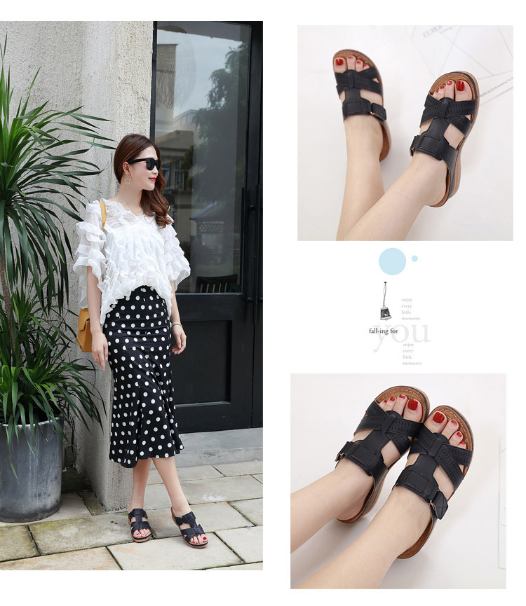New European and American sandals for women, cross-border car line, mom shoes, large-sized sandals, wedge heel slippers, one-piece consignment pic 23