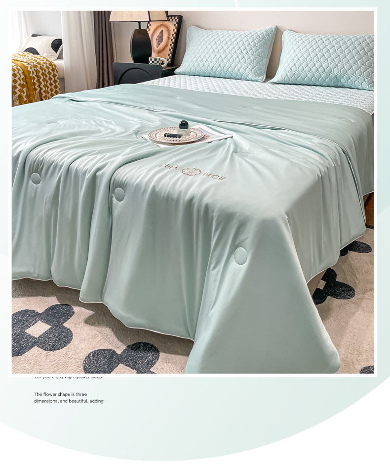 冰淇淋夏凉被夏被日式可机洗空调被子凉感丝单双人夏被批发绗缝爆详情2