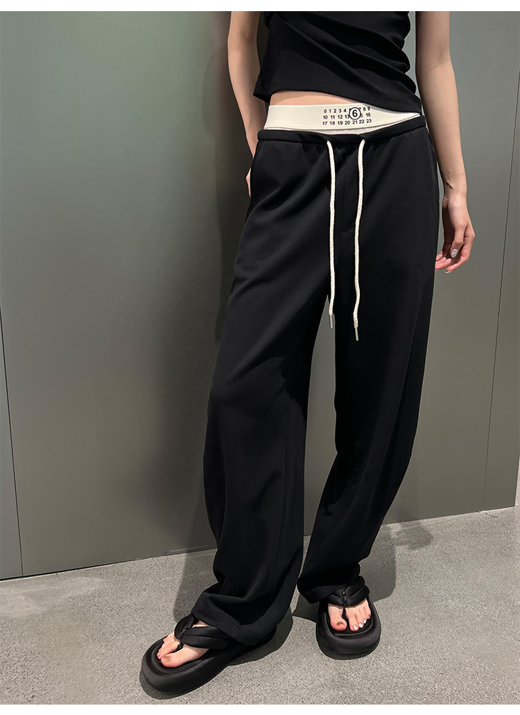 JVV SISTER十三行2024年夏季新款高腰拼接休闲直筒长裤女51938详情11