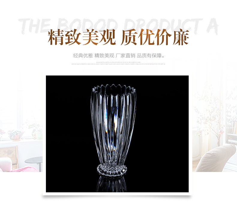 The Yuxing Glass Flame Series flower arrangement is a modern and simple home living room decoration. It features a transparent glass hydroponic flower arrangement and a creative and fashionable glass vase pic 2