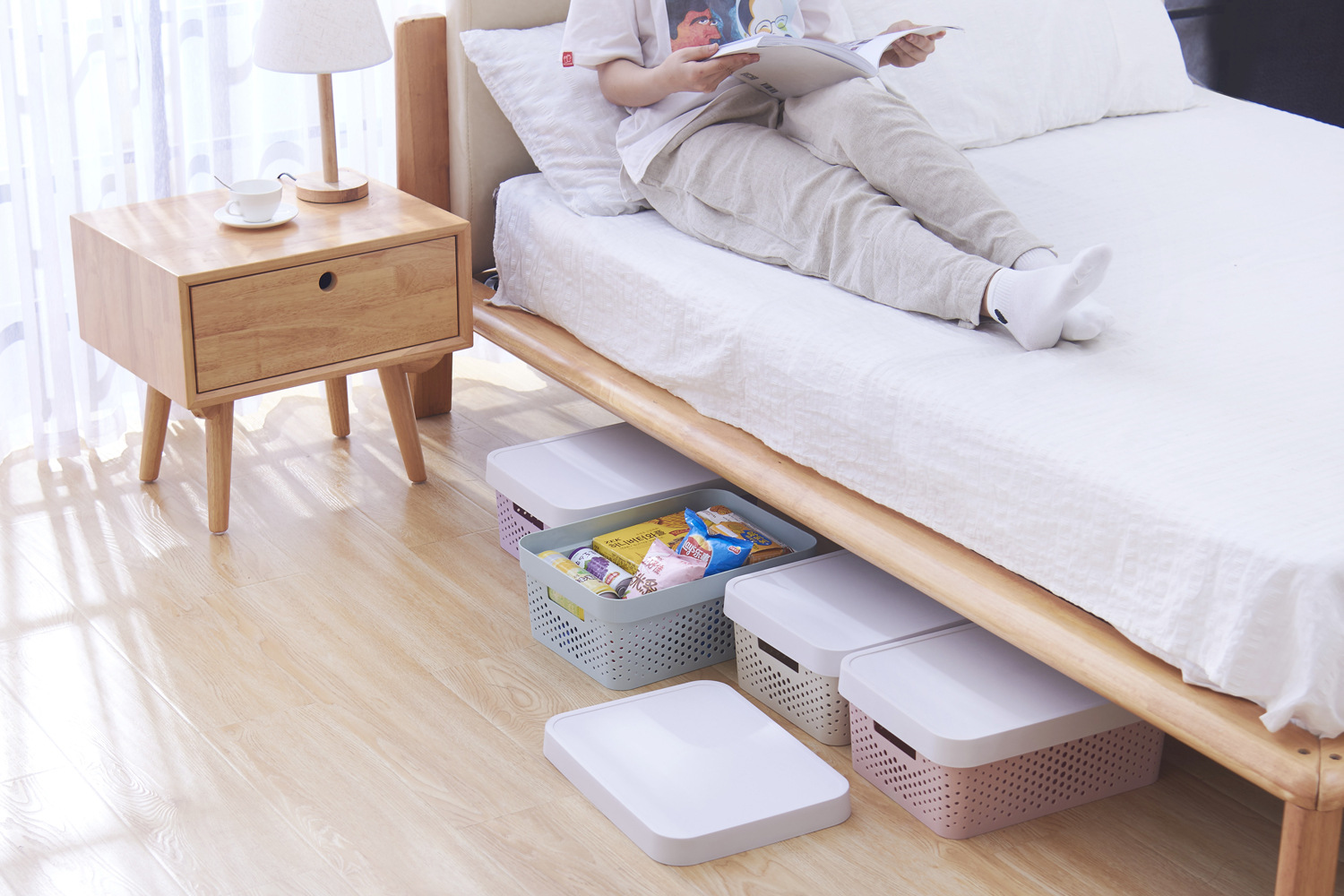 J25-6101 storage box, organizing clutter, storage basket, storage box, kitchen plastic box, stackable and combinable basket wholesale pic 10