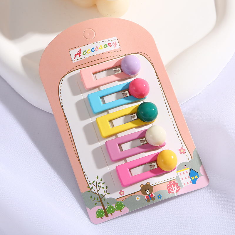 女童彩色多巴胺BB夹宝宝可爱小熊爱心卡通后脑勺碎发夹女孩刘海夹详情10