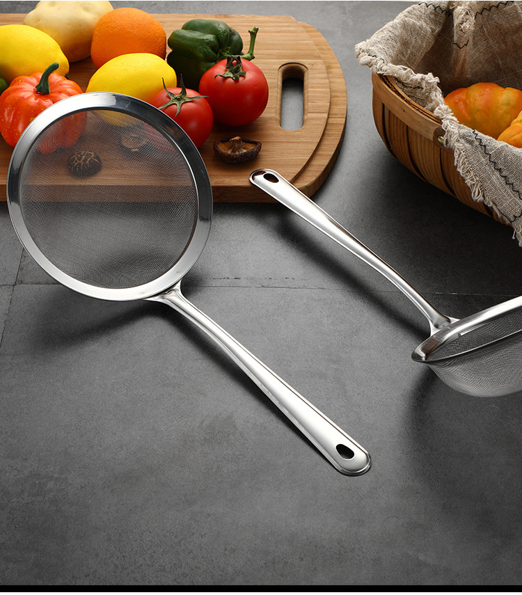 Stainless steel mesh strainer, household soy milk and juice filter, oil strainer, mesh sieve, deep-frying hot pot spoon, noodle scooping spoon pic 10