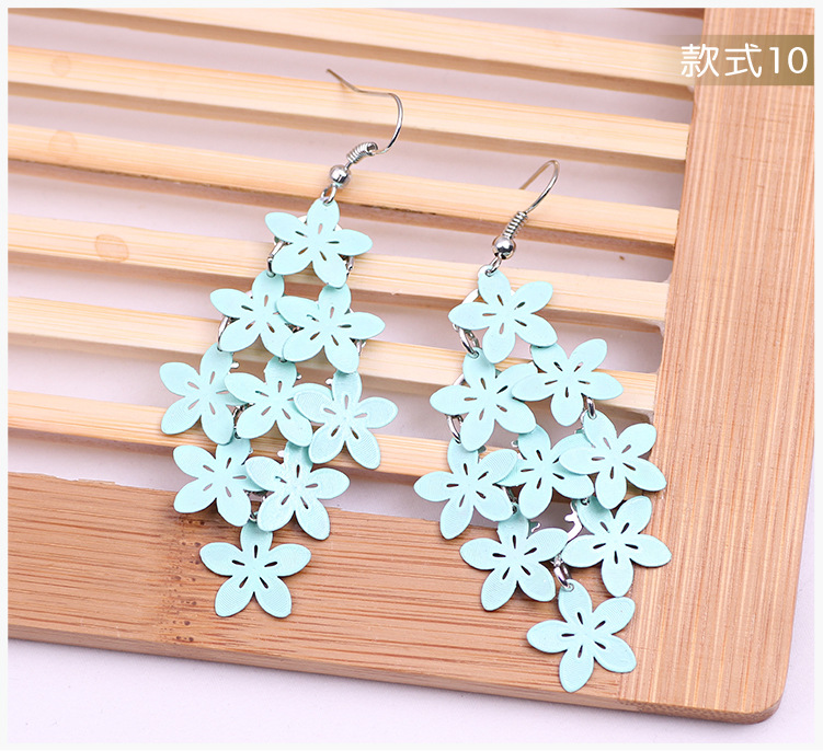 New fashionable and fresh floral color-blocking earrings and pendants, multi-layered eco-friendly tassel earrings and other DIY accessories pic 16
