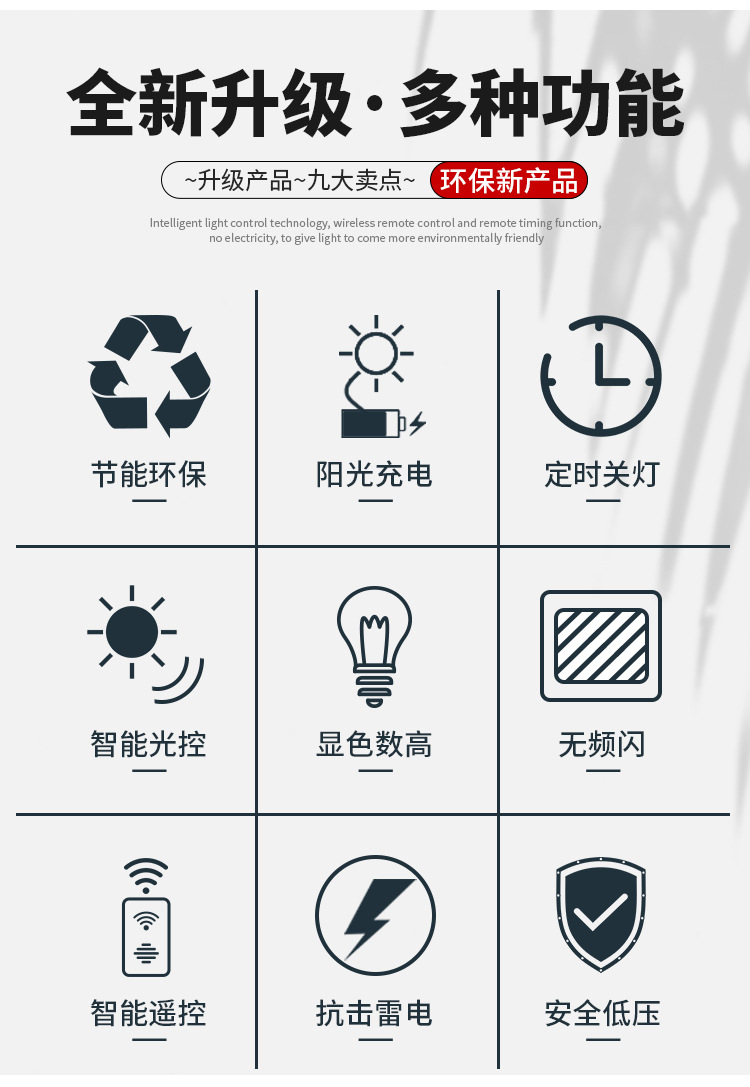 Solar lamps, household indoor ceiling lamps, new rural ultra-bright high-power balcony living room lamps, bedroom corridor lamps pic 10