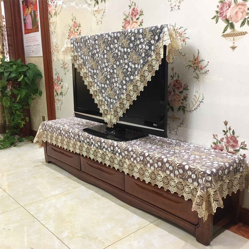 厂家批发阳台小圆桌桌布  蕾丝美式透明ins风盖巾 茶几方圆桌台布详情7