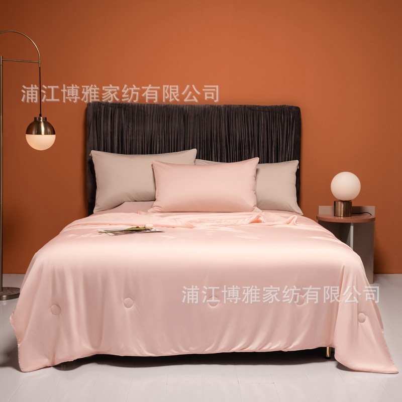Wholesale of Boya Class A Black Technology Cool Summer Quilt, air-conditioned quilt, soft and skin-friendly summer thin pure cotton washed quilt pic 4