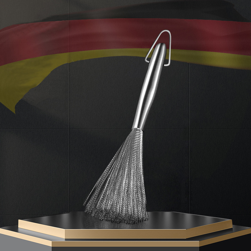 刷锅神器304不锈钢锅刷不伤锅家用长柄钢丝球刷厨房灶台清洁工具详情1