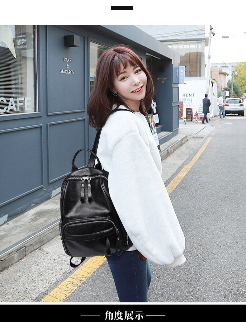 A 2021 new soft pu trendy backpack for girls, a Korean-style schoolbag for girls, a versatile backpack for travel and leisure pic 14