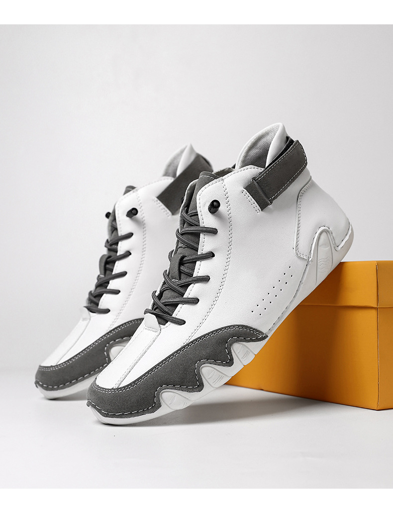 跨境独立站爆款女士马丁靴时尚拼色情侣鞋男女大码高帮休闲鞋短靴详情39