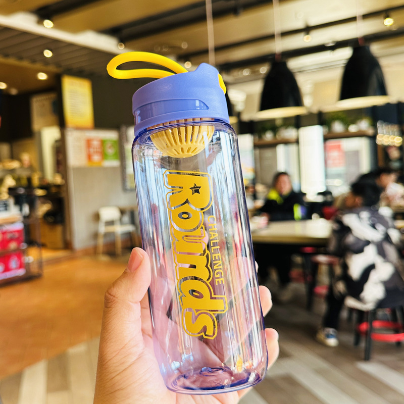 Creative plastic cup, portable student cup, fresh, heat-resistant, simple and shock-resistant, tea filter, popular online water cup, transparent pic 4