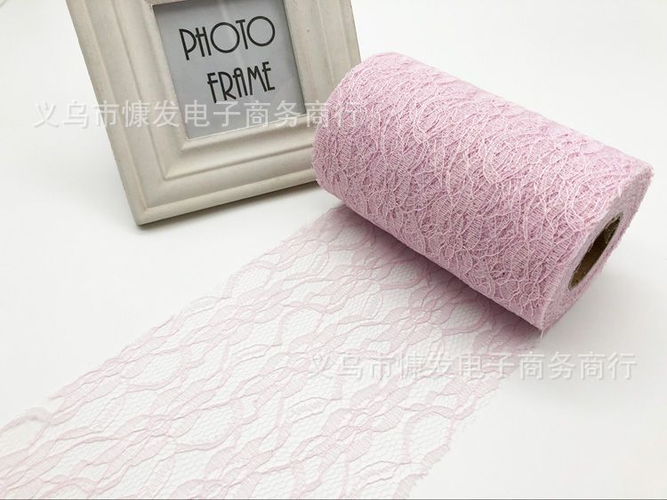 6-inch 25-yard orchid lace roll decoration material, diy fabric, wedding decoration supplies, American mesh roll pic 4