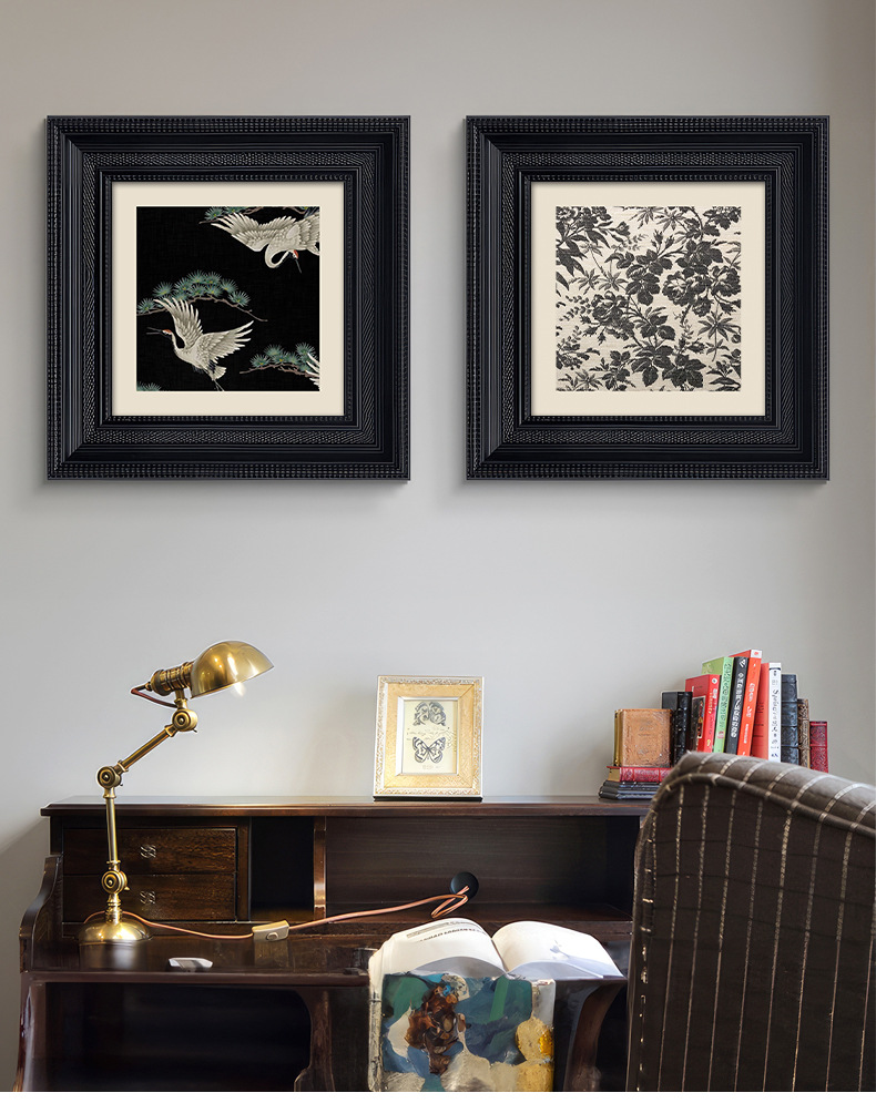 中古风餐厅装饰画美式复古蔷薇花挂画网红新款客厅卧室小众文艺画详情1