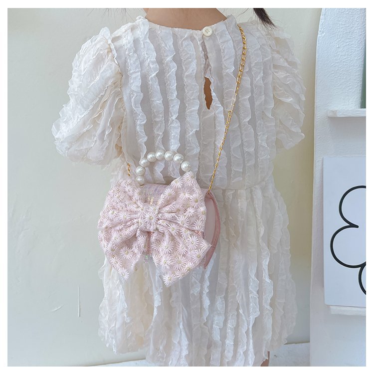 可爱女童斜挎包小香风时尚儿童手提斜背包包公主淑女珍珠包单肩包详情25