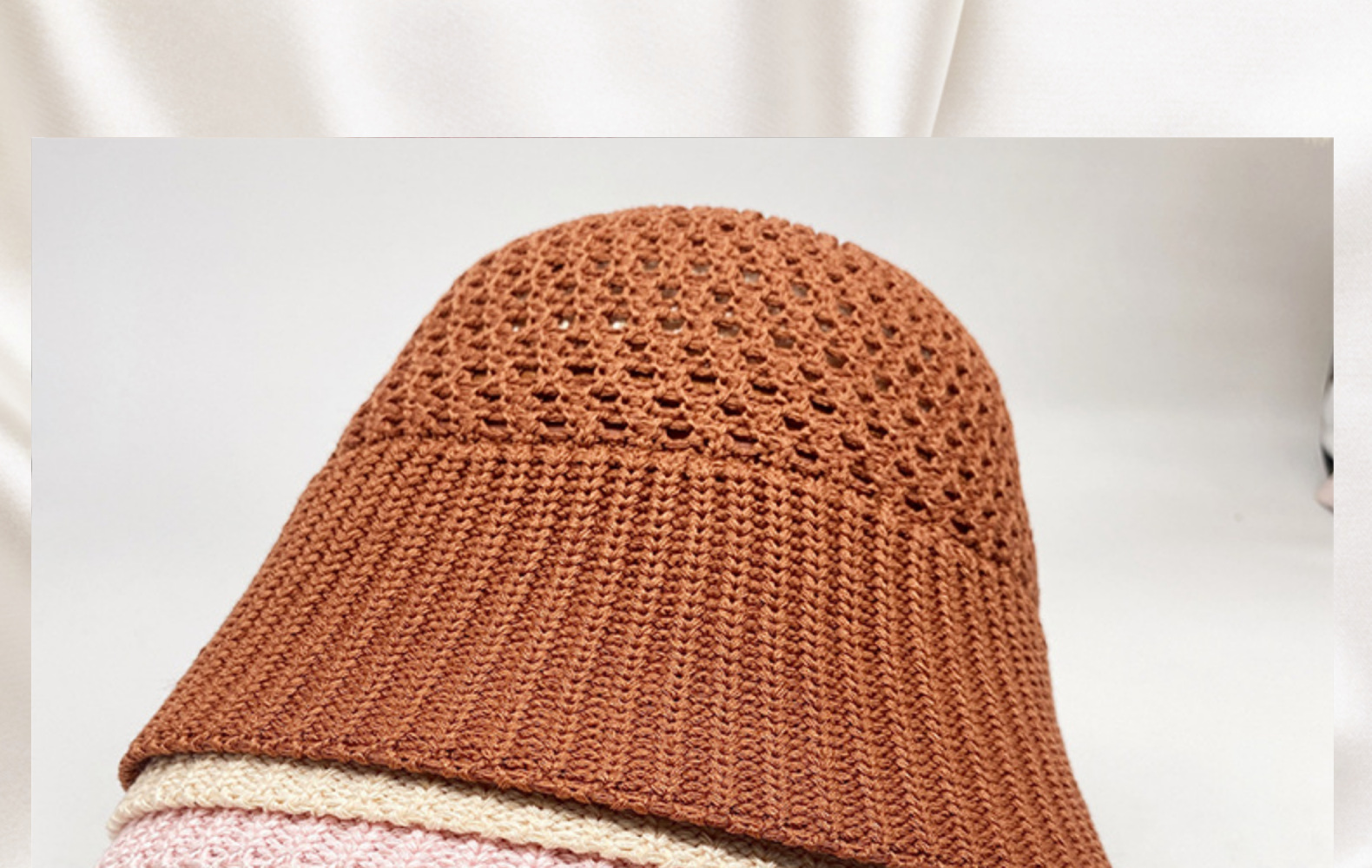 帽子女夏季韩版后面开叉水桶帽镂空薄款渔夫帽休闲百搭显脸小盆帽详情1