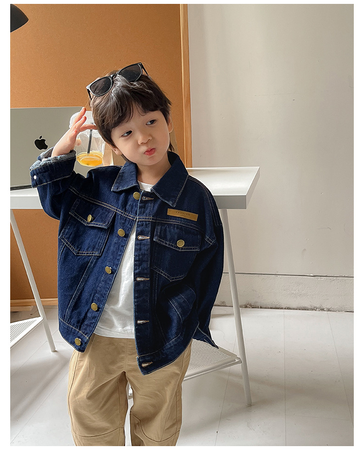 儿童外套2023童酷春季新款男女童韩版牛仔外套宝宝洋气短款上衣潮详情16