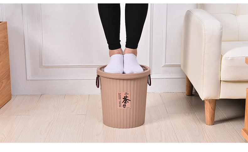 Thickened plastic filter round tea residue bucket, drainage bucket, living room household tea bucket, tea set trash can, portable pic 24