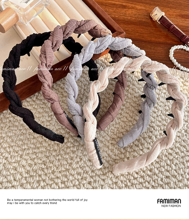 High top fabric hair band for women, 2025 new style anti-slip headband for washing face, high-end, stylish and fashionable hair clip and hair accessory pic 8