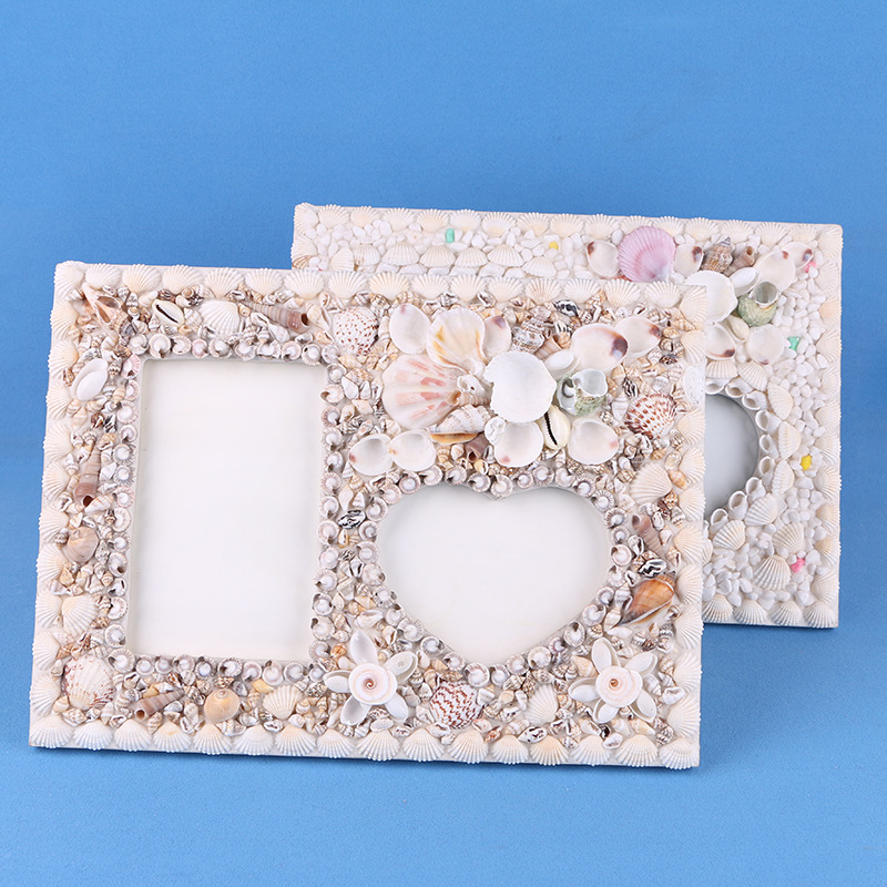 丽飞工艺奢华相框大自然贝壳像框架 多彩海螺浪漫婚妙照相框海洋风格 批详情4