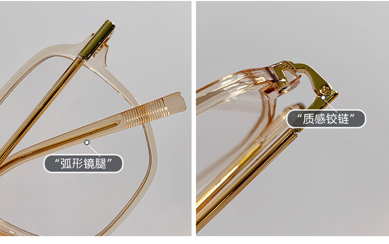 Trendy and retro, large frames and big faces make boys and girls look younger. Anti-blue light, no prescription, can be equipped with myopia glasses pic 4