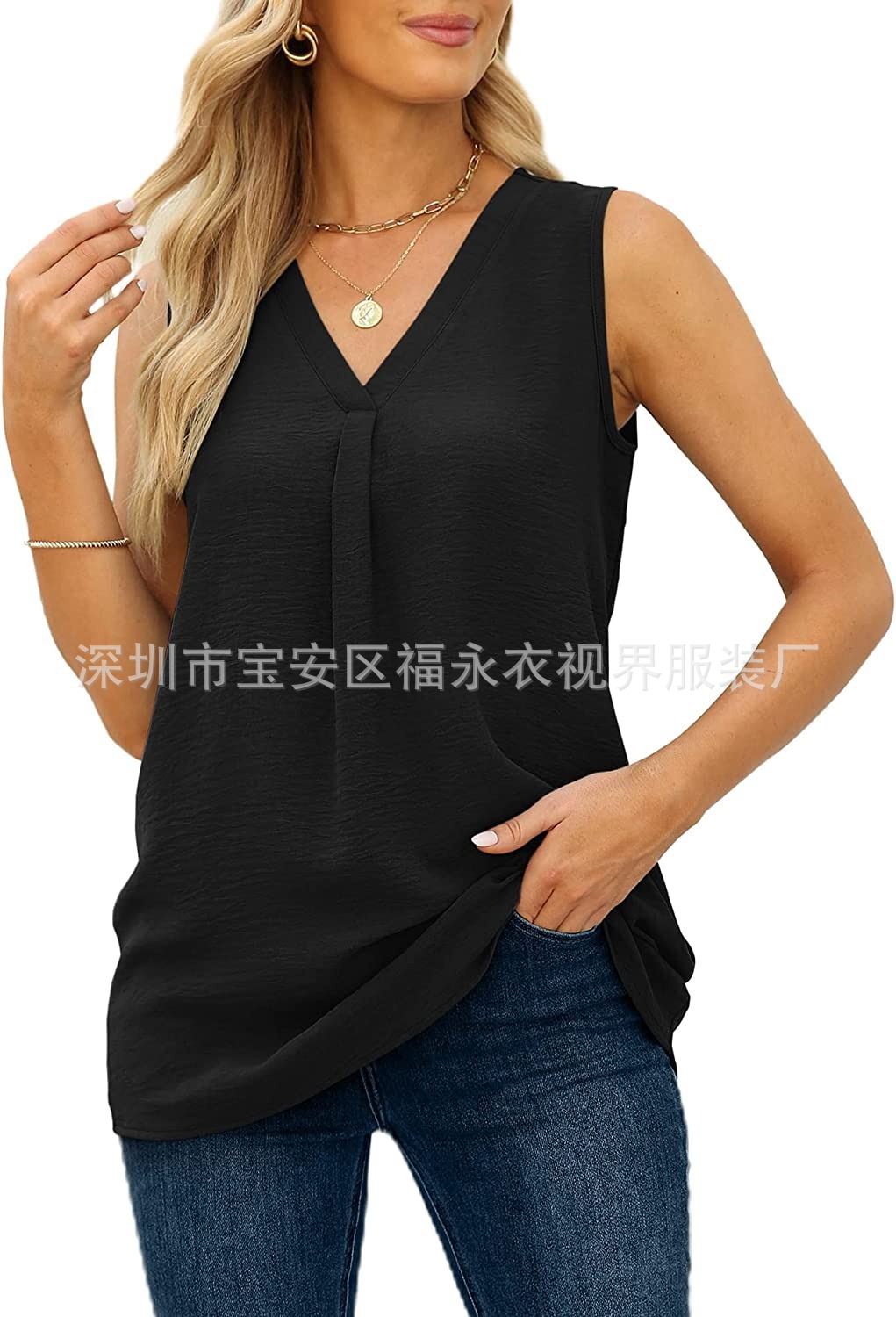 Wiish 2023 Auropean American Auropean Weish Yew Yeark، سترات صغيرة من الثلج من طراز V، من طراز Yew Yew Yeark، قمصان بدون أكمام مختومة pic 9