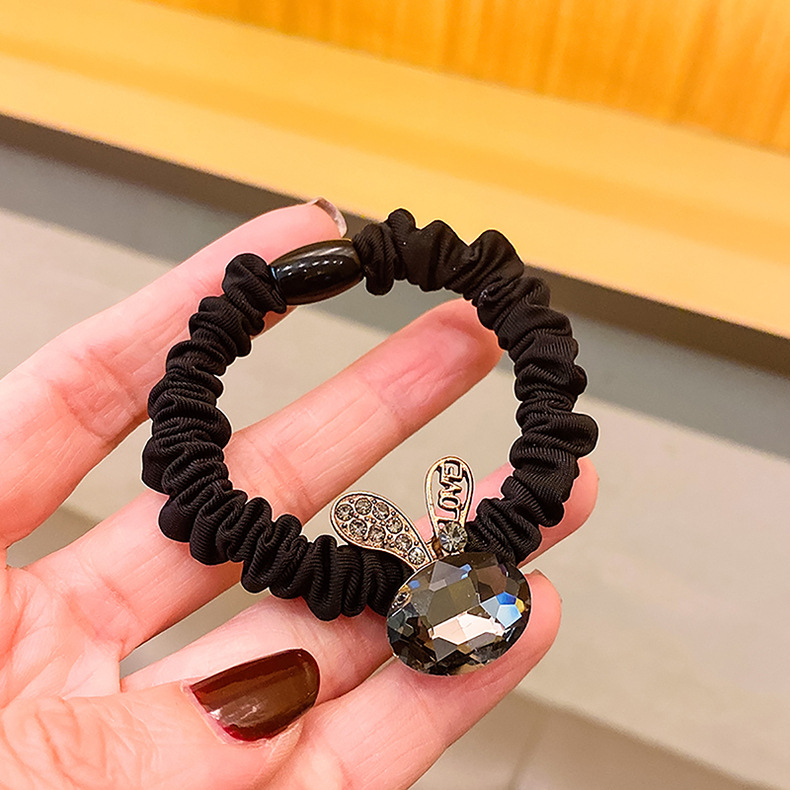 合金水钻头绳发圈 韩版高级复古头发绳小肠圈皮筋女饰品发饰批发详情15