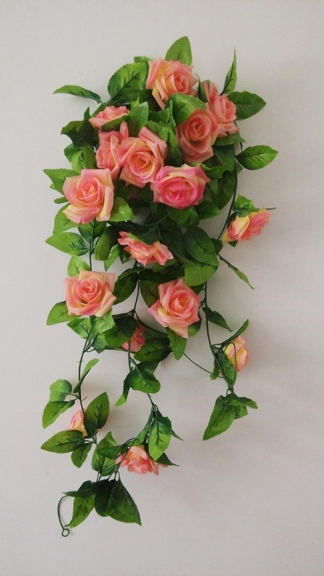 High-end artificial flowers, artificial roses, Korean rose artificial flowers, decorative vines, wedding decoration artificial rose vines pic 5
