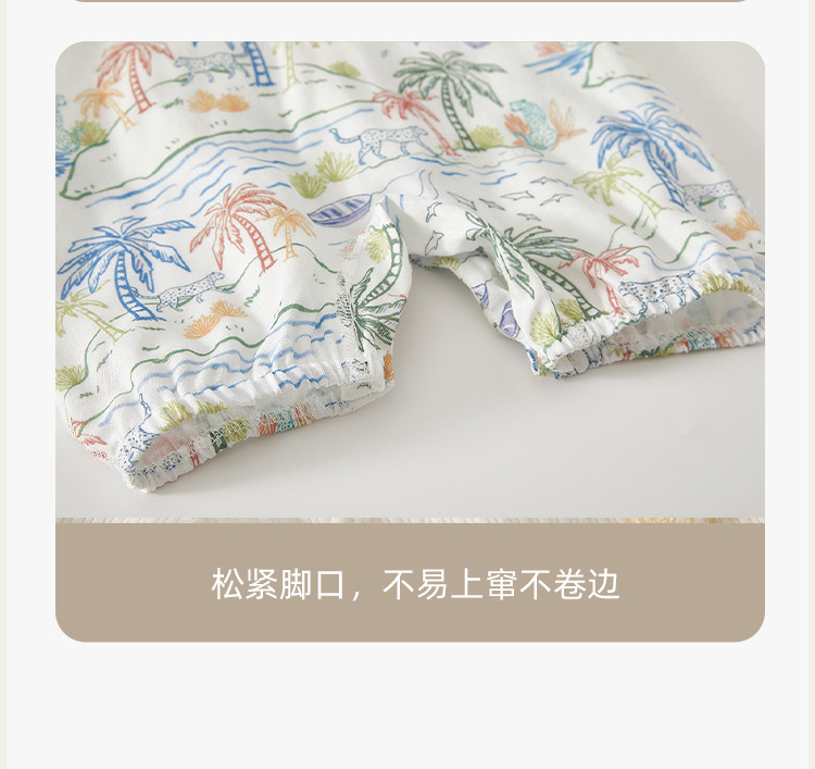婴儿连体衣纱布夏季短袖和尚服新生儿包屁衣竹纤维宝宝哈衣外出服详情13