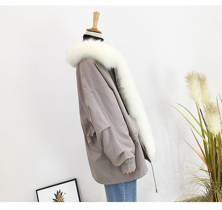 狐狸毛派克服女真毛中长款皮草皮毛一体棉服女2020新款冬季厚外套详情39
