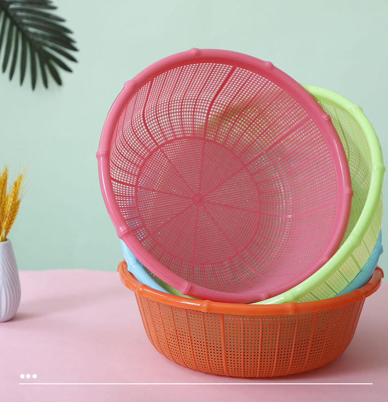 Bamboo joint rice baskets, rice-washing baskets, storage baskets, plastic fruit baskets, vegetable baskets, kitchenware direct delivery from the manufacturer pic 2