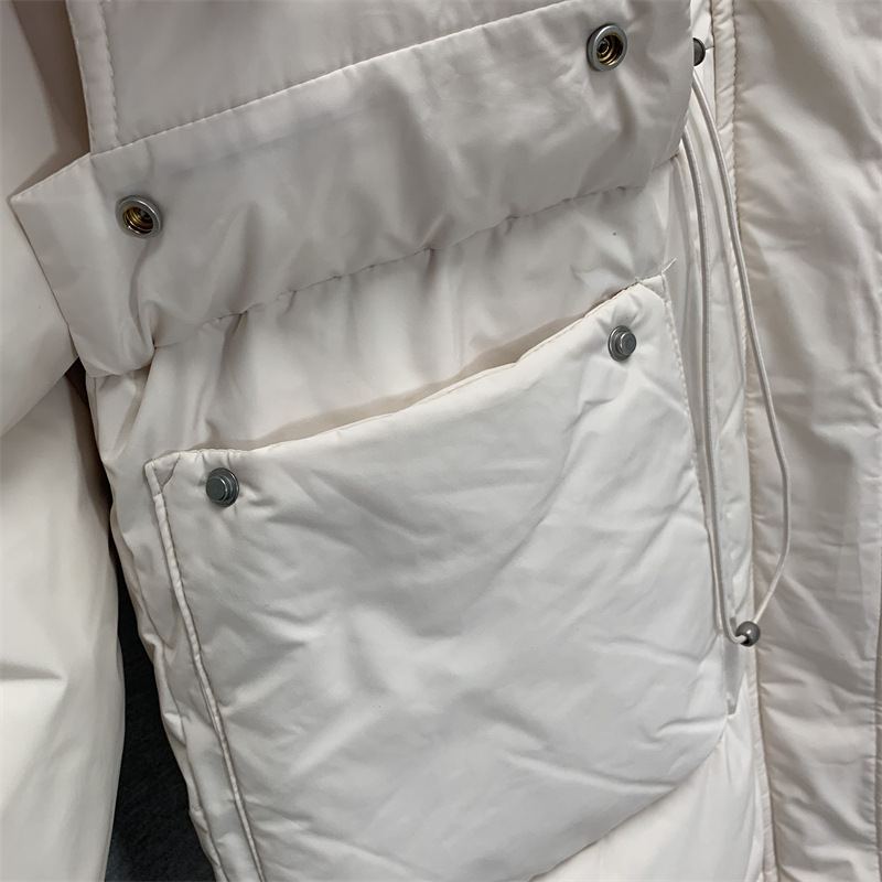 Mid-length goose down jacket for women 2022 new style Korean version knee-length thickened slimming drawstring fashionable warm coat trend pic 23