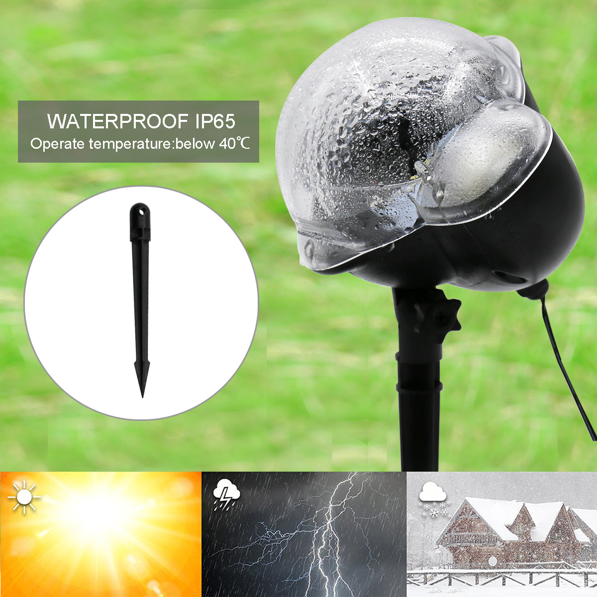 2019 new cross-border exclusive MINI snow light, outdoor waterproof RF remote control Christmas snow light, lawn light pic 9