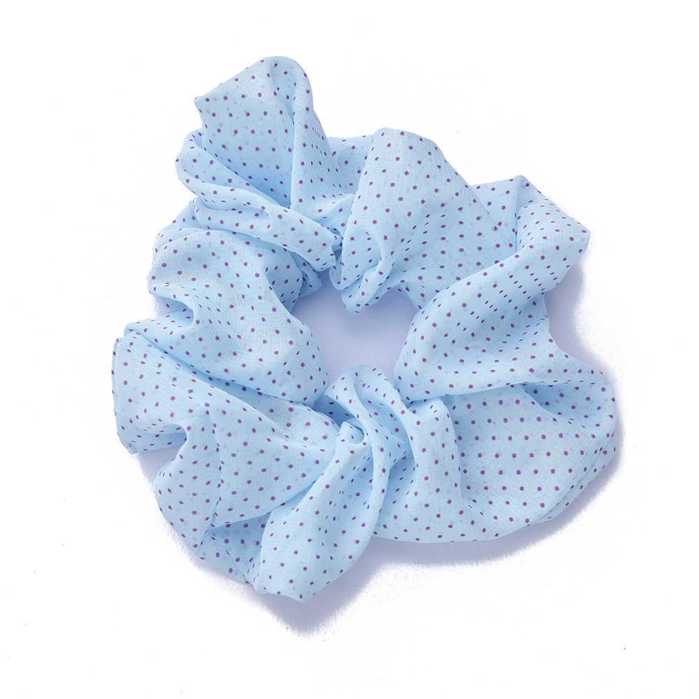Fresh and sweet large intestine hair band, versatile and simple solid color polka dot hair accessory, forest-style ins hair accessory wholesale pic 8