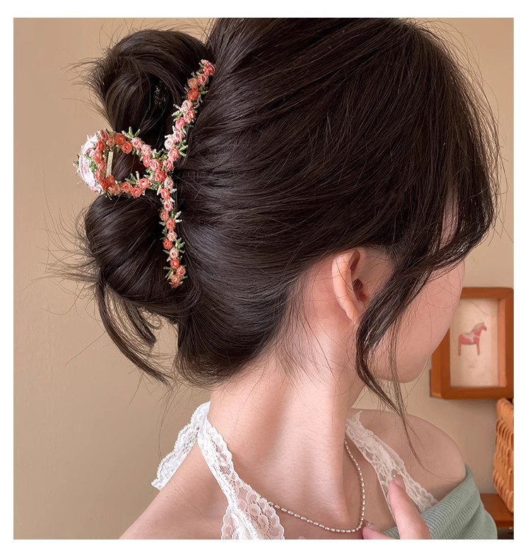 High-end pink flower hairpin for women, 2025 new style sweet heart-shaped BB clip, side bangs hairpin headwear pic 38