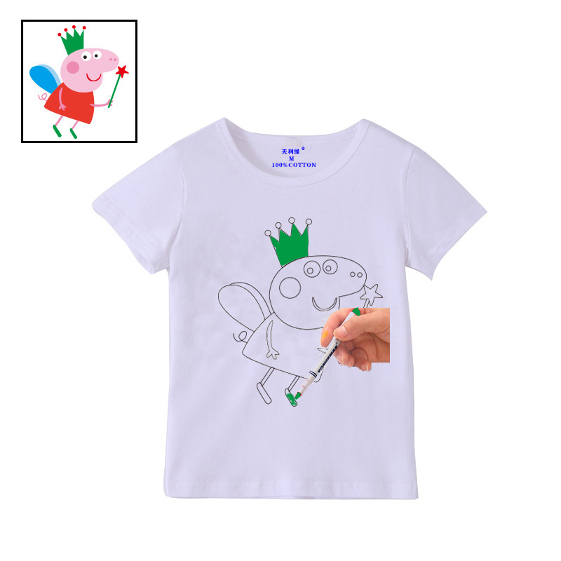 厂家直销外贸儿童T恤纯棉短袖绘画体恤童装空白夏装男童女童小童详情9