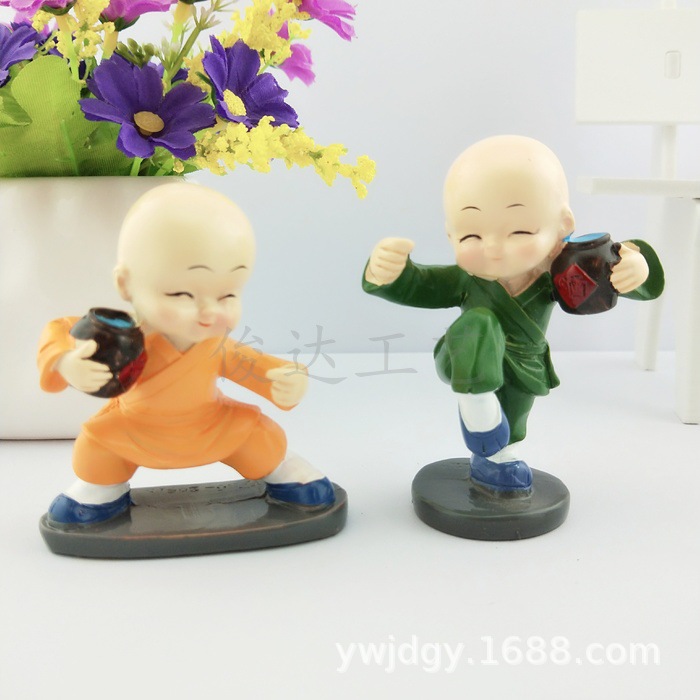卡通树脂摆件礼品功夫和尚家居创意卡通摆件功夫和尚汽车摆件详情7
